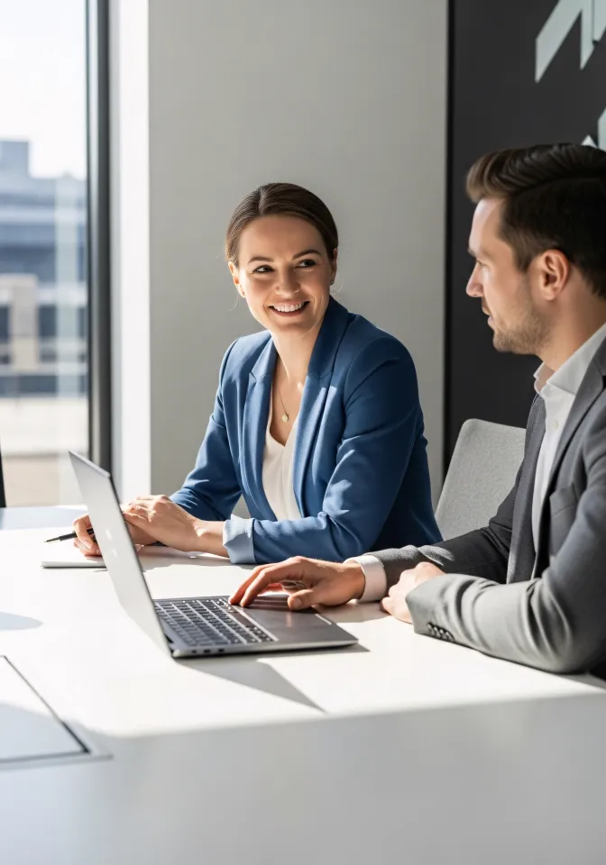 Consultor financeiro em reunião de análise